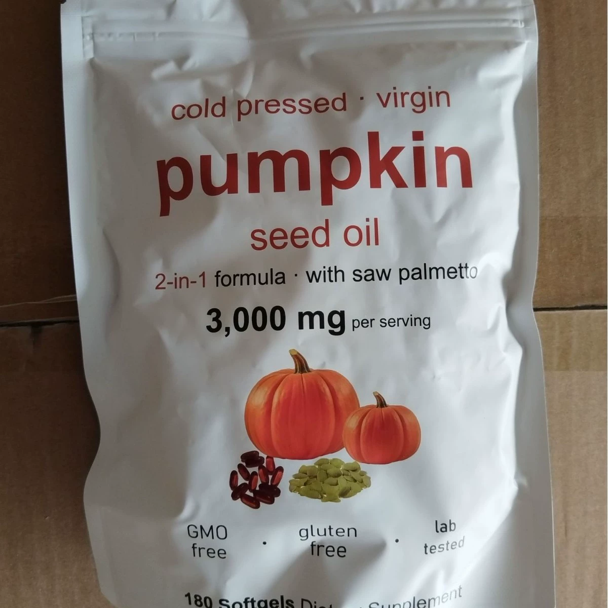 Точечная трансграничная поставка 180 мягких желатиновых капсул с маслом тыквы Мягкие желатиновые капсулы с маслом тыквы