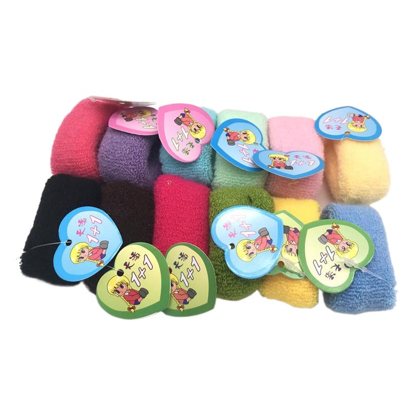 12 colores uno más uno anillo de toalla de punto Tamaño pequeño banda de pelo cuerda de pelo banda de goma 1 yuanes 2 yuanes tienda de accesorios para el cabello accesorios para la cabeza de suministro