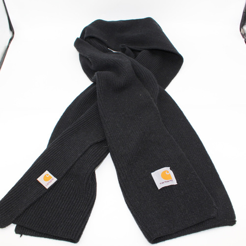 Solid color long striped scarf for men and women, black light gray warm knitted woolen scarf, couple foreign trade