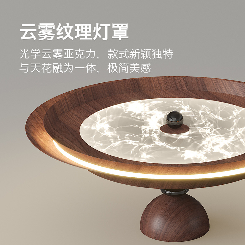 Araña de restaurante de grano de madera de nogal medieval, rojo de red simple moderno, luz creativa, lámpara de estudio de dormitorio de lujo, lámpara de Zhongshan