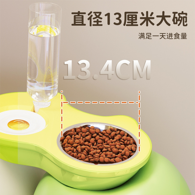 Tazón para mascotas al por mayor Tazón para gatos de plástico Tazón doble Tazón para beber agua automática Tazón para comida anti-volcado Tazón para mascotas Tazón para arroz lindo para gatos Tazón para gatos