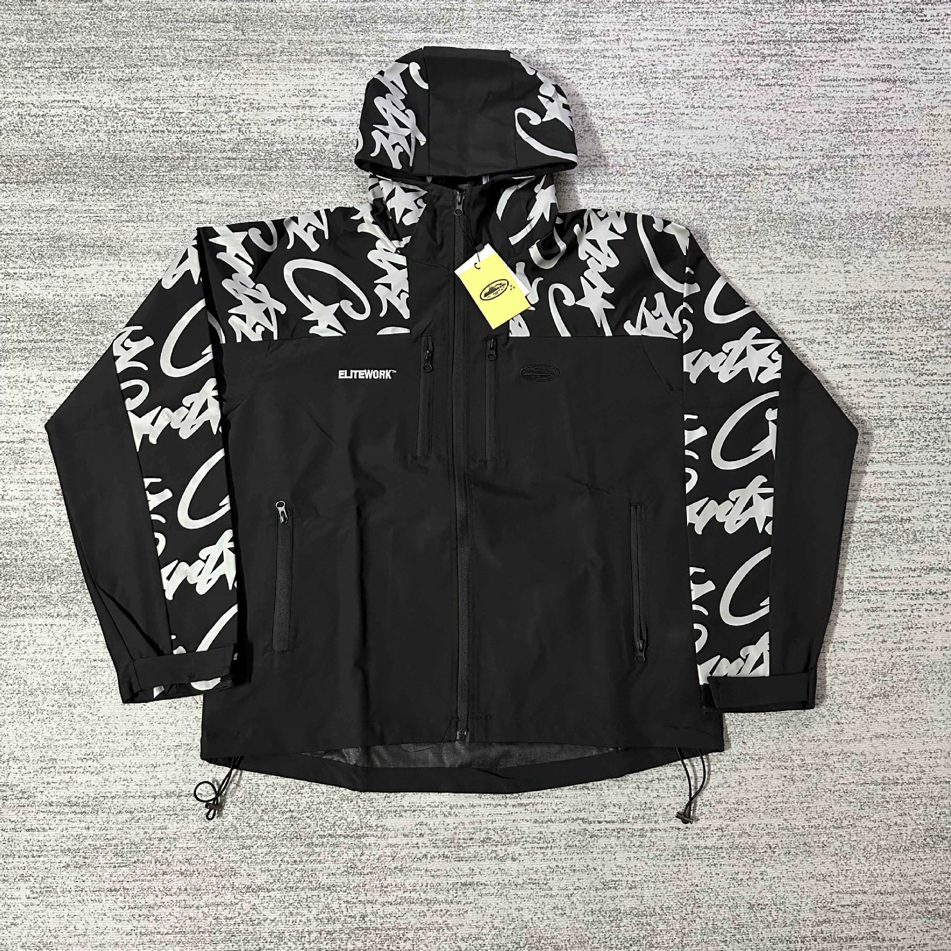 Corteiz soft shell Elitework водостойкая ветрозащитная куртка с отражающей поверхностью соединяющая куртку Demon Island