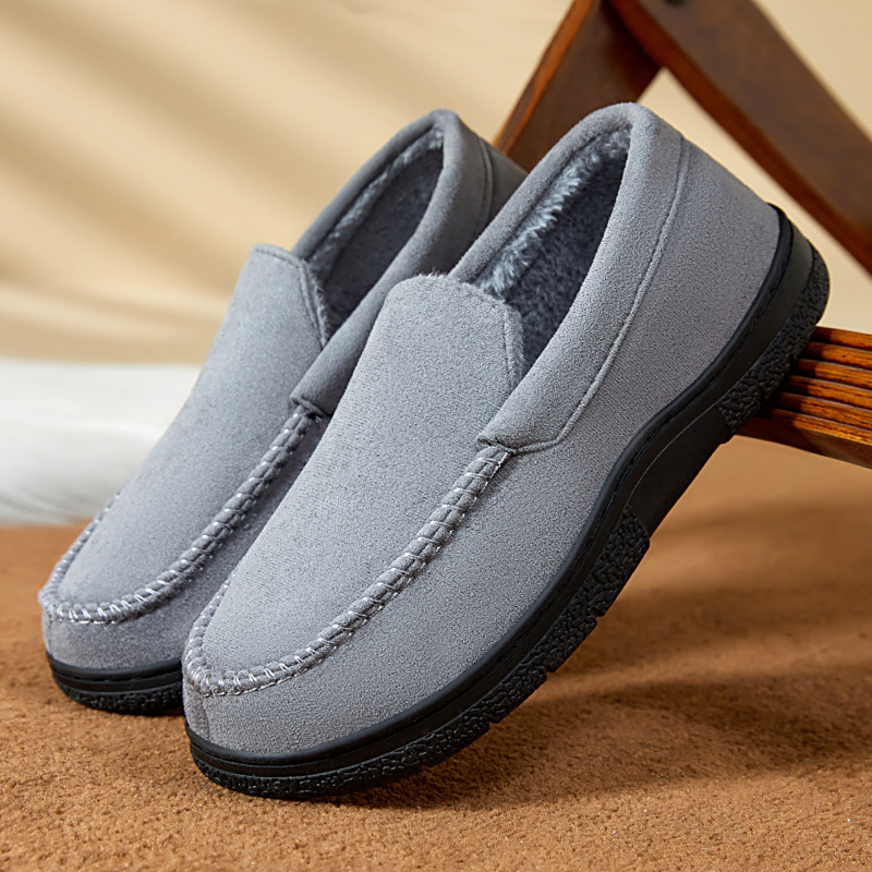 Zapatos de algodón nuevos zapatos cálidos para hombres más botas de nieve gruesas de terciopelo botas cortas de boca baja botas de algodón simples zapatos de suela suave para hombres