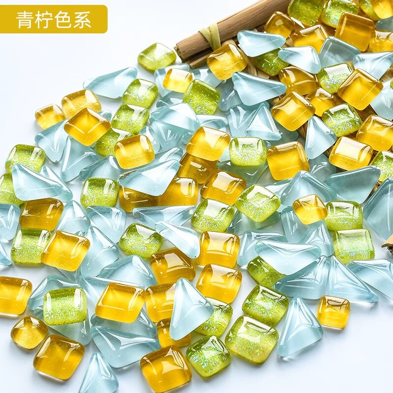 200克diy多元闪粉马赛克集合水晶自由石玻璃儿童手工材料颗粒|undefined