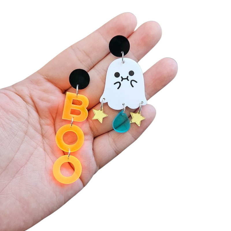12g Weight Drop Earrings Classification 1 Pair Halloween Cute Funny Letter Star Ghost Arylic Drop Earrings