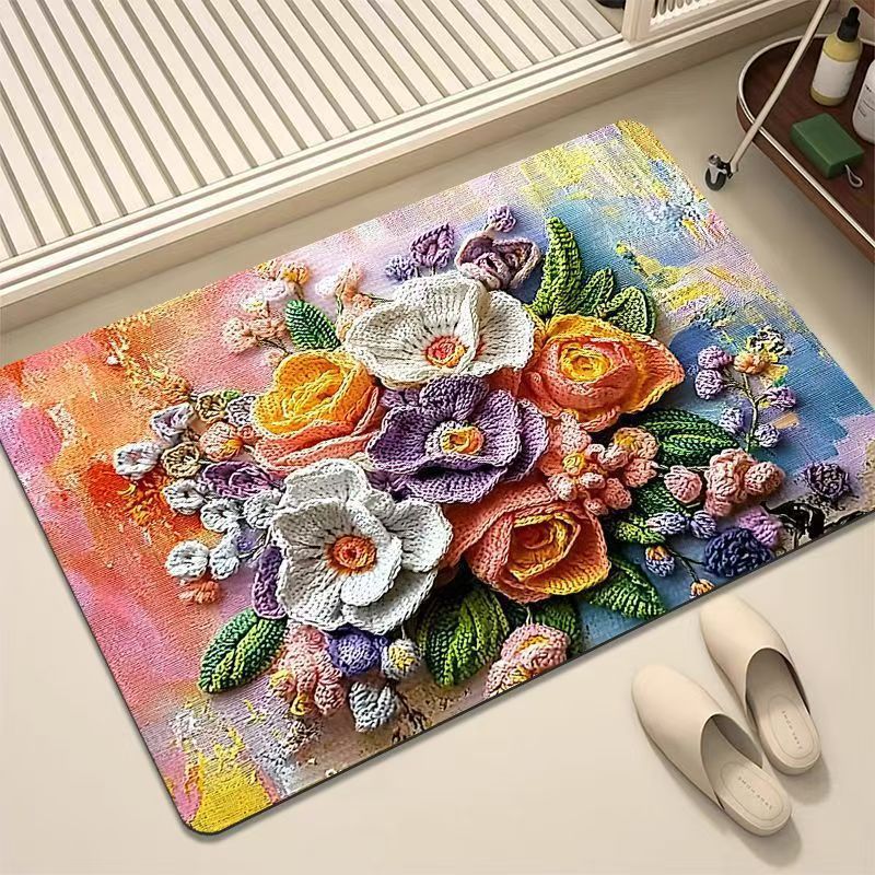 National Style 3D Diatomaceous Earth Bathroom Water Absorbent Quick-Dry Foot Dirt-Resistant Wear-Resistant Easy To Clean_voghion.com