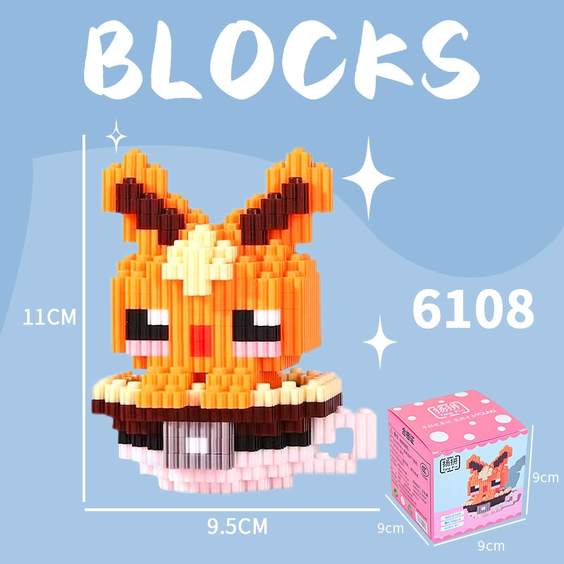 Cartoon Building Block Toy Set, Mini Constructor Doll, 9×9×9 cm, Assorted Character Designs