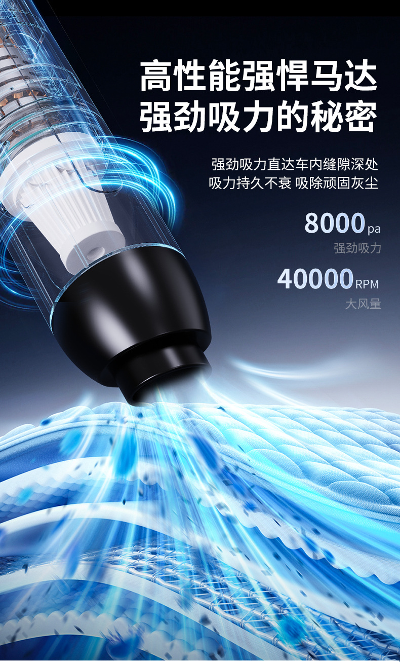 Cross-border USB household small handheld vacuum cleaner with strong suction, wireless portable car vacuum cleaner and blower