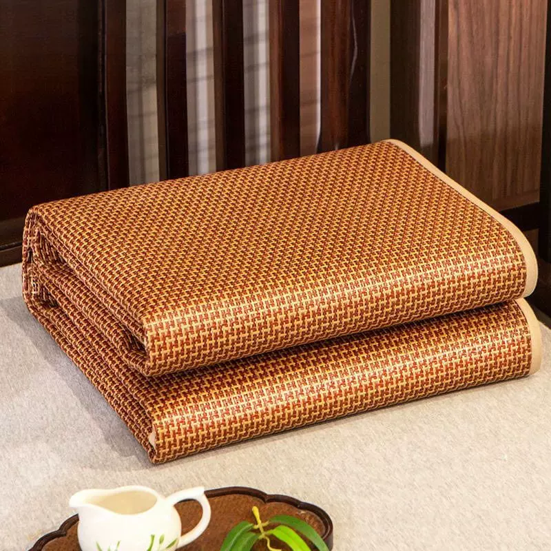 凉席三件套1.5米1.8米1.2m床单人凉席可折叠冰丝席冰藤凉席0.45米