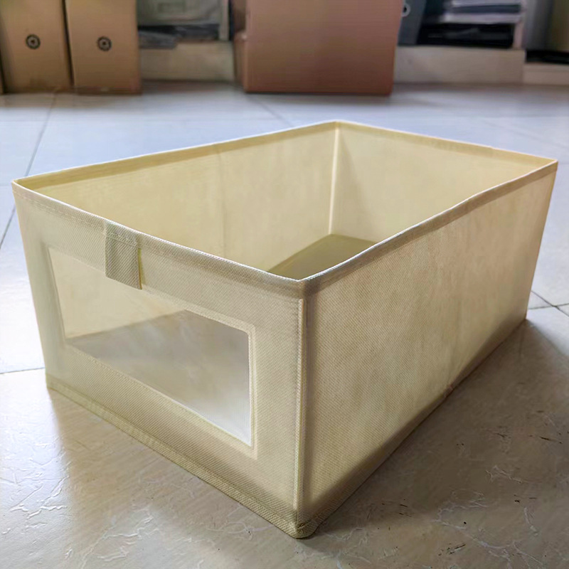 Caja de almacenamiento de ropa plegable de tela con diseño de pata de gallo para uso doméstico en el dormitorio, organizador de armario.