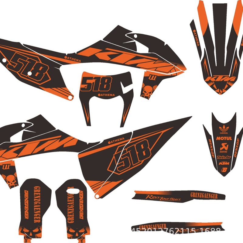 KTM250EXCF ステッカーデカールプリントステッカーフィルム Gaosai モトクロスステッカーレーザーに適しています|undefined