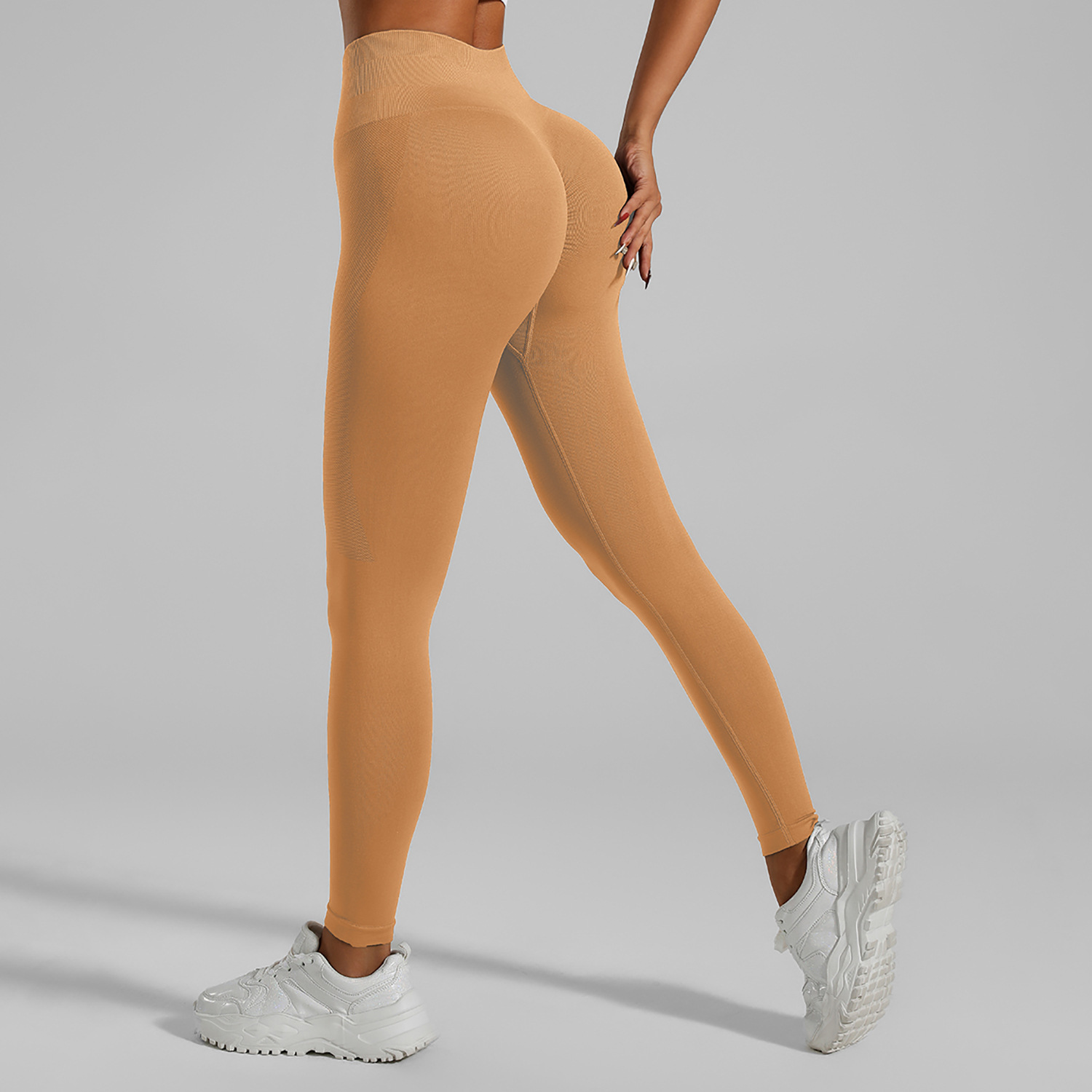 Transfronterizo nuevo apretado de cintura alta Pantalones deportivos de levantamiento de cadera de las mujeres pantalones de fitness deportes Peach Hip nude yoga pantalones de las mujeres