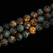 义乌批发 天然火焰石圆珠散珠 萤光手链diy饰品配件珠子厂家直供