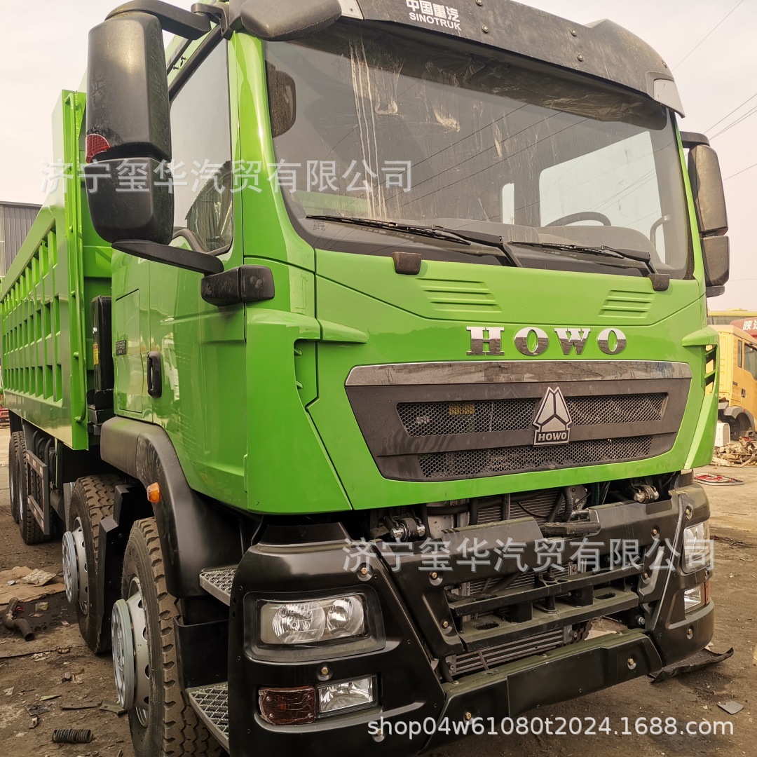 Cross-Border Second-Hand Howo Dump Truck, Howo Tx12-Wheel Sand and Gravel Self-Unloading Transport Truck, Rear-Dump Heavy Truck