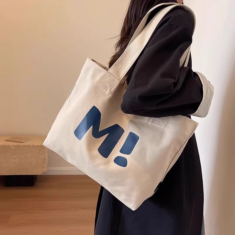 帆布包女大容量简约百搭2025新款手提袋托特包购物袋手提包小包|undefined