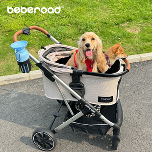 ♤   T6 Medium-Sized Pet Stroller Is Lightweight and Can Be Pushed by Dogs and Cats When Going Out. the Bag Can Be Divided