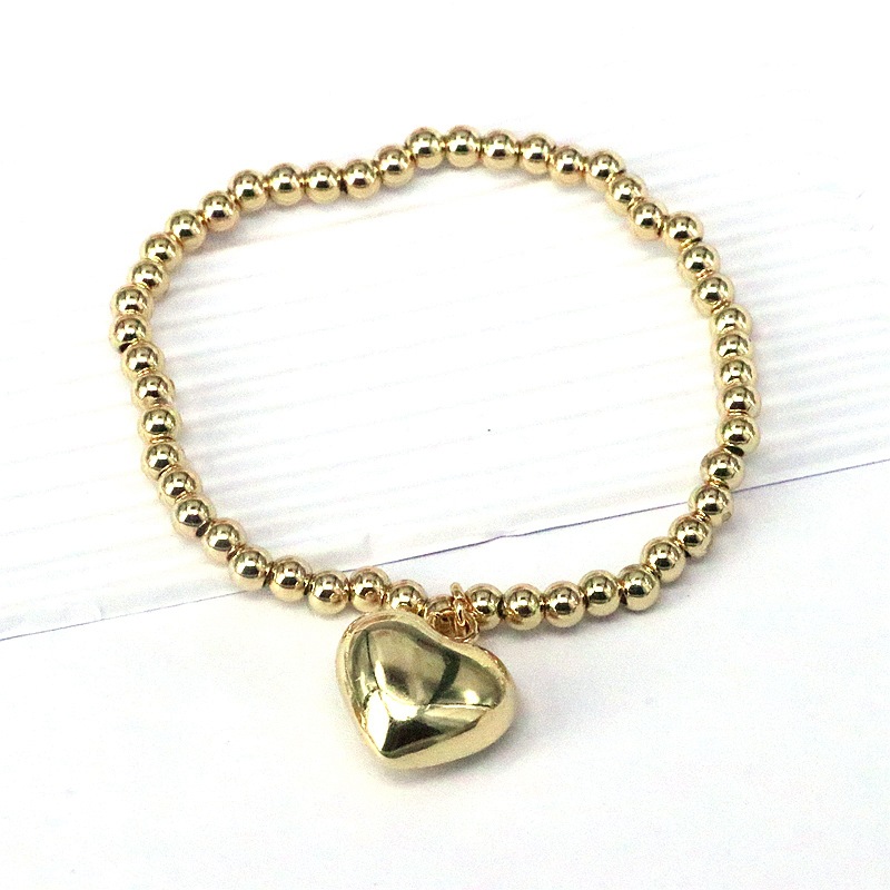 Women's Gender Beaded, Plating Design Copper Ig Style Simple Style Heart Shape Beaded Plating Bracelets