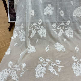 新品蒲公英棉线绣花面料 泡泡绣 毛巾绣 小清新连衣裙半身裙春夏