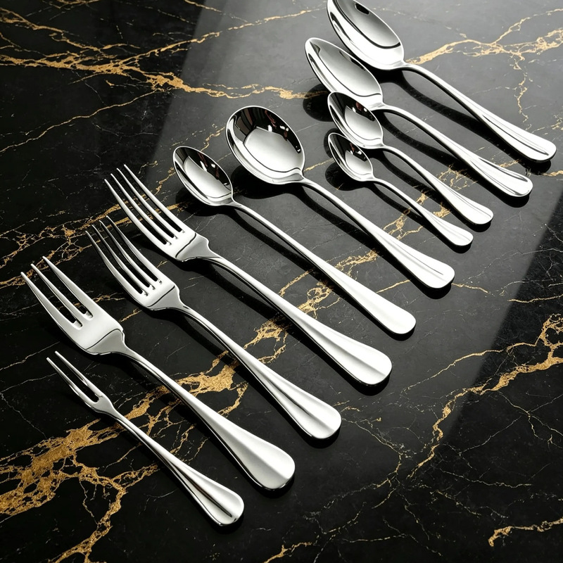 304 stainless steel western cutlery set, home use mirror polished western tableware, hotel commercial steak knife, fork and spoon