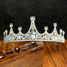 跨境新娘饰品韩式婚纱配饰水晶儿童皇冠公主头饰合金水钻镶钻皇冠