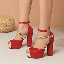 R 27115 Low Heel Fish Mouth Sandals �����п���Ь ŷ���羳��