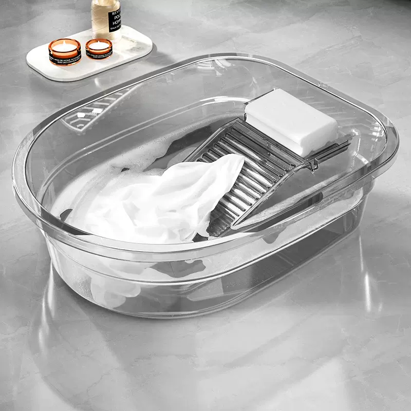 洗衣盆带搓衣板一体式家用大号塑料盆多功能洗衣桶洗衣服加厚大盆