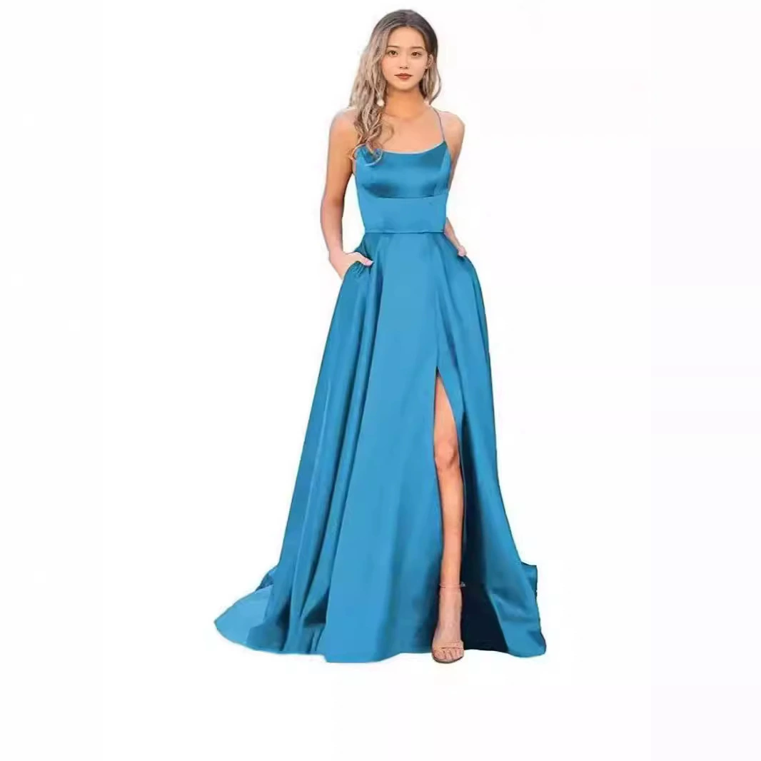 Длинная юбка, элегантное вечернее платье, европейский стиль, для подружки невесты, выпускной вечер