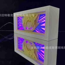 托管木质相框动漫纸雕灯桌面发光电子产品圣诞节生日礼物投影灯