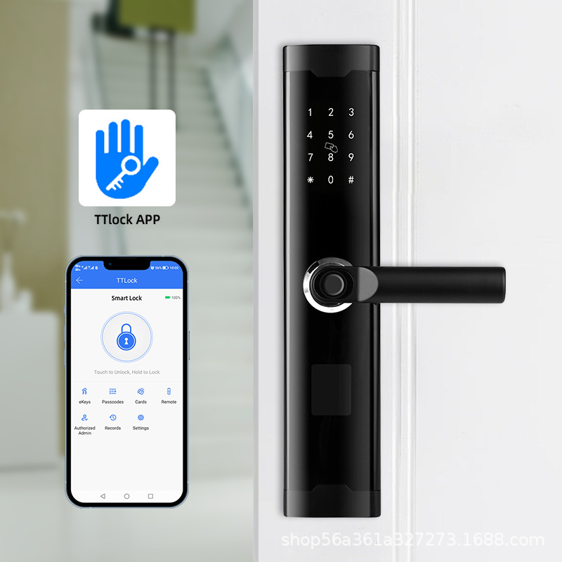 通通锁多功能APP蓝牙指纹密码锁家用公寓民宿出租房智能防盗门锁
