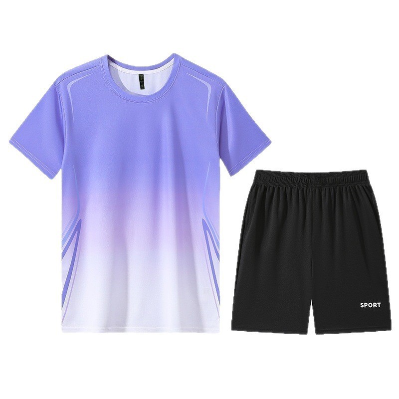 Trajes deportivos para correr ropa de fitness para hombres y mujeres entrenamiento de bicicleta ropa de carrera matutina primavera y verano hielo secado rápido camiseta image 5