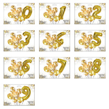 跨境外贸儿童周岁生日金色皇冠铝膜数字套装派对装饰布置生日用品