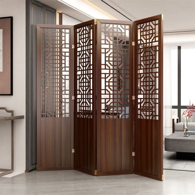 New Chinese-style screen for living room, foldable movable partition, Chinese-style partition tool, partition for entryway, bedroom, and living room