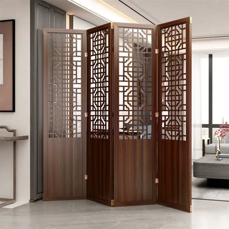 New Chinese-style screen for living room, foldable movable partition, Chinese-style partition tool, partition for entryway, bedroom, and living room