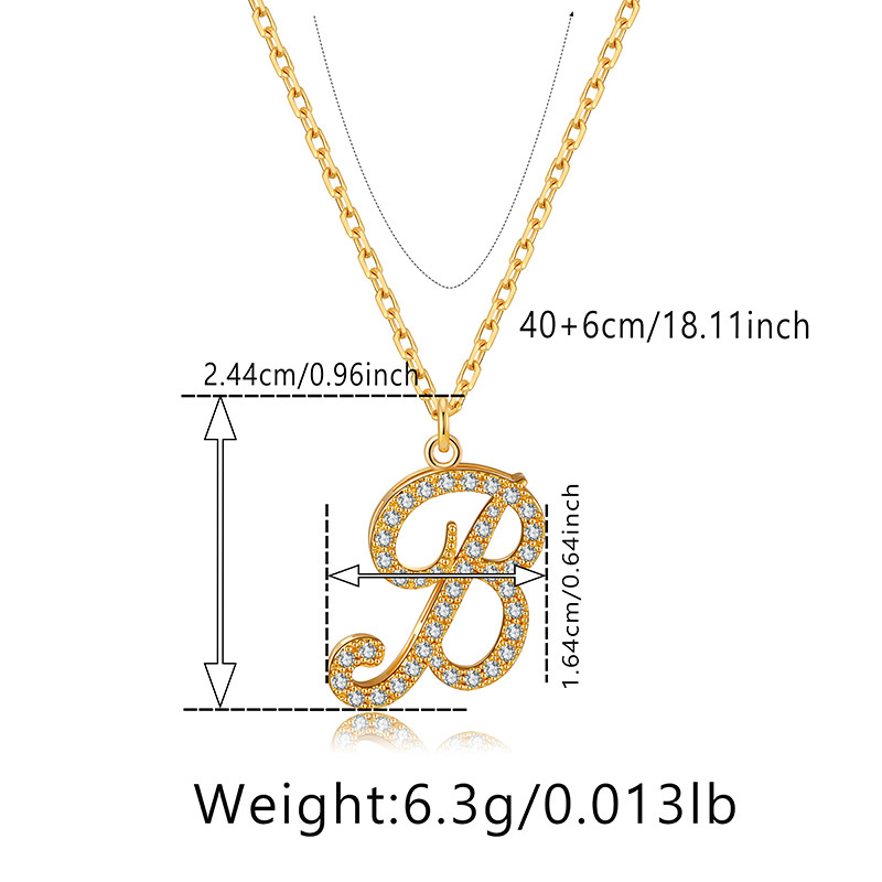 Le Cuivre Plaqué Or 18K Style Simple Lettre Incruster Zircon Pendentif display picture 1