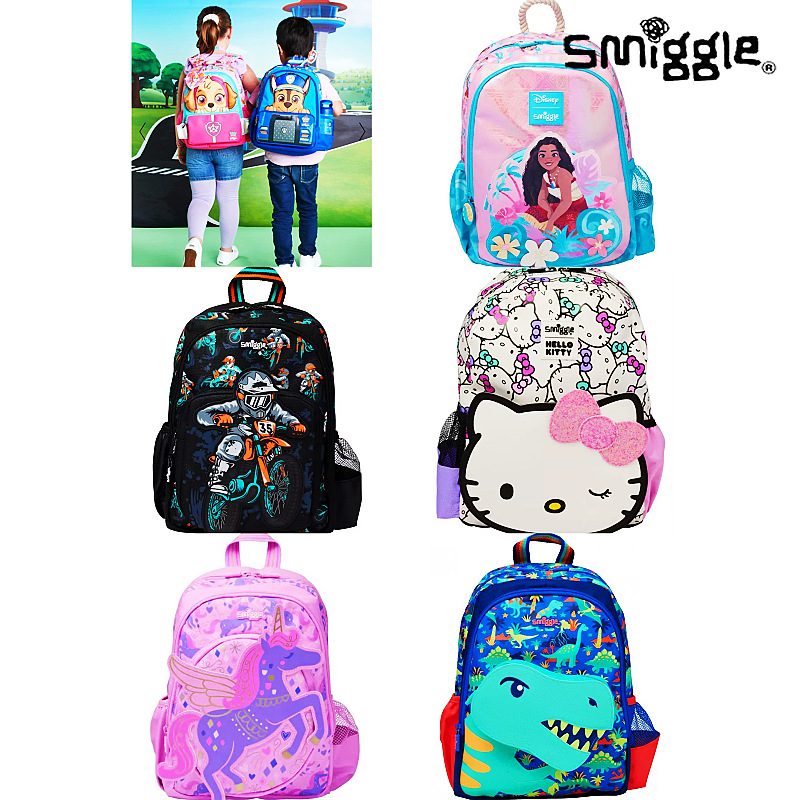 Australia Smiggle caricatura mochila de tamaño medio jardín de infantes mochila de hombro 3D con sombrero de caricatura