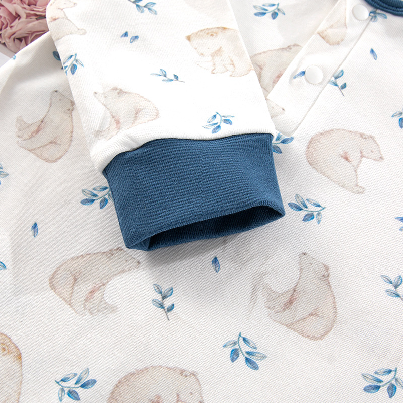 Estilo nórdico bebé mono de manga larga de algodón puro pullover mameluco masculino y femenino bebé Four Seasons mameluco clase Una celebridad de Internet