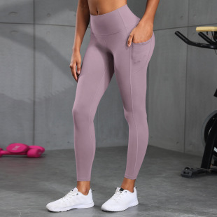 Cross-border European and American Women's Hip-lifting Fitness Running Cycling Sports High Waist Yoga Pants Fitness Yoga Pocket Leggings