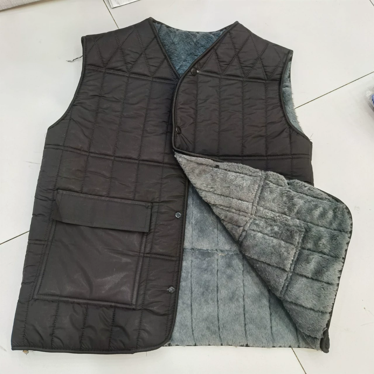 Хлопковый жилет мужской анти-кроличий мех плюс бархат