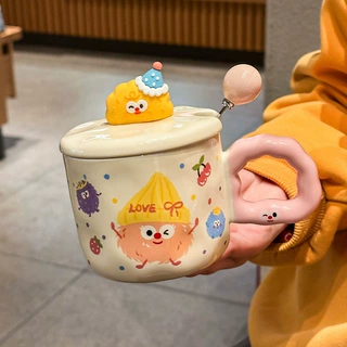 可爱煤球马克杯送女生生日礼物情侣陶瓷喝水杯办公室咖啡杯伴手礼
