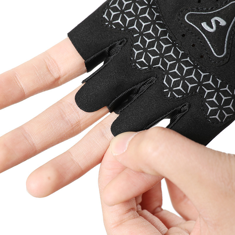 Guantes deportivos y de fitness para hombre, ejercicio de dominadas, barra horizontal antideslizante, medio dedo, guantes de ciclismo y montañismo para hombre