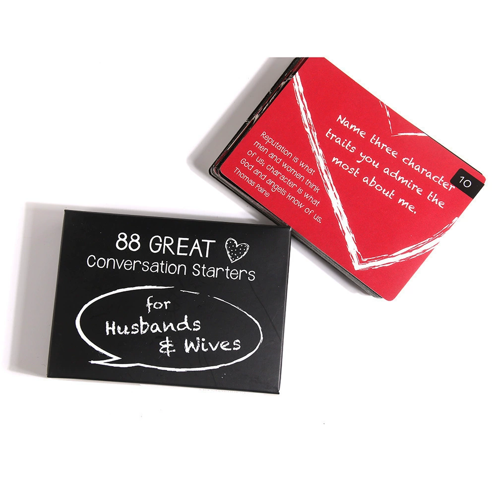 English version 88 great conversation starters couples love game board game cards