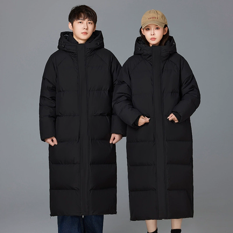 Зимние новые пары пуховики для мужчин и женщин с длинными коленями