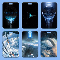 流浪地球卡套批發塑料滑蓋學生校牌飯卡胸牌小卡通工作證卡套門禁