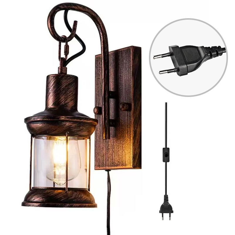 Explosión transfronteriza Zhongshan dedicada al estilo industrial americano retro lámpara de caballo lámpara de pared interruptor de enchufe corredor restaurante balcón