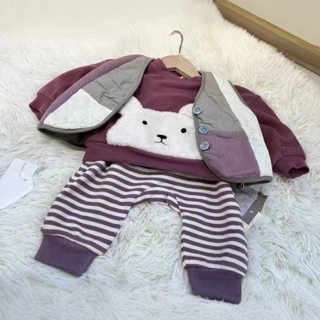糖麦卡安卡米2025秋季新款儿童保暖可爱套装湖州织里工厂一手货源