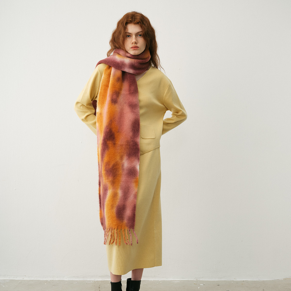 Sciarpa invernale da donna con personalità morbida, sciarpa con frange in cashmere imitazione irregolare, nuova cravatta colorante_voghion.com