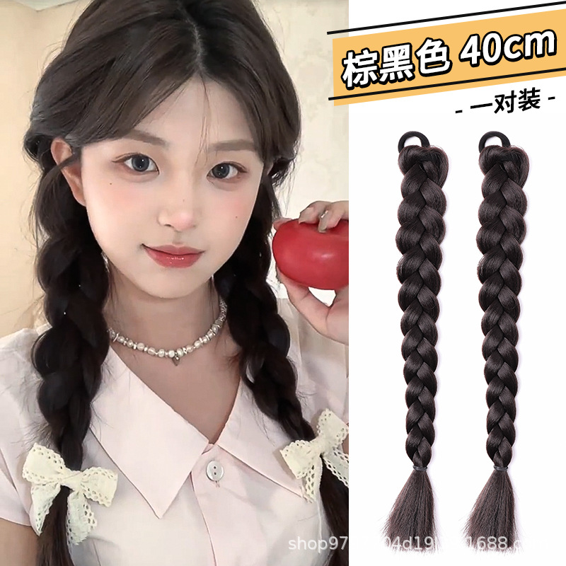 트위스트 브레이드 [브라운 블랙] 한 쌍