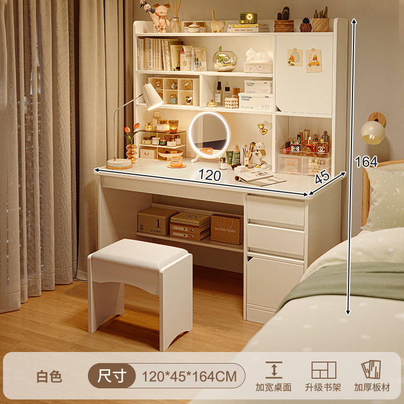 Escritorio para computadora, tocador, dormitorio integrado, escritorio simple y moderno, escritorio de maquillaje, gabinete de maquillaje dos en uno, espejo, nuevo estilo de cama