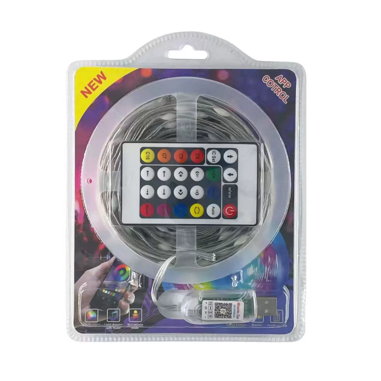 Призрачный цветной кожаный провод светильник для штор APP с точечным управлением bluetooth шарик шарик струнные огни RGB