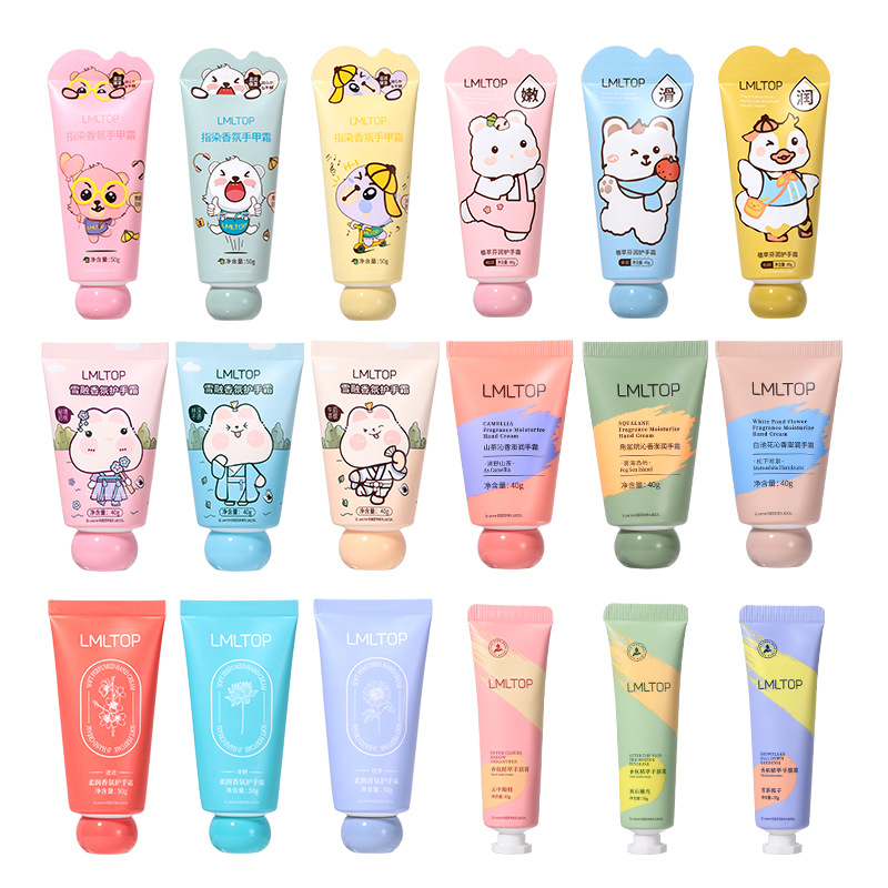Lmltop fragancia crema de manos serie de dibujos animados lindo viaje portátil anti-agrietamiento hidratante crema de manos